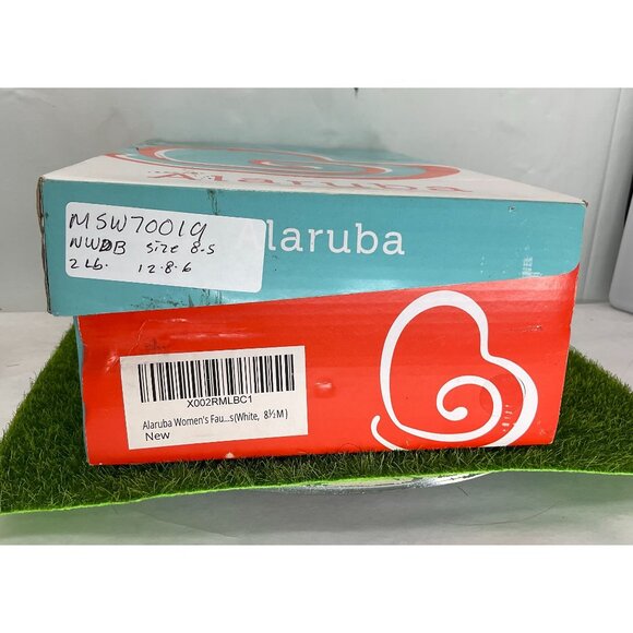 Alaruba Womens Faux Leather White Sandals With Adjustable Ankle Strap Size 8.5 M - Picture 3 of 8